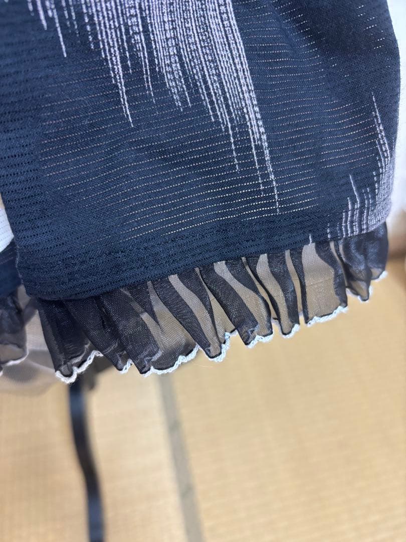 創作】オリジナル浴衣 ミニ丈 浴衣ドレス兵児帯セット