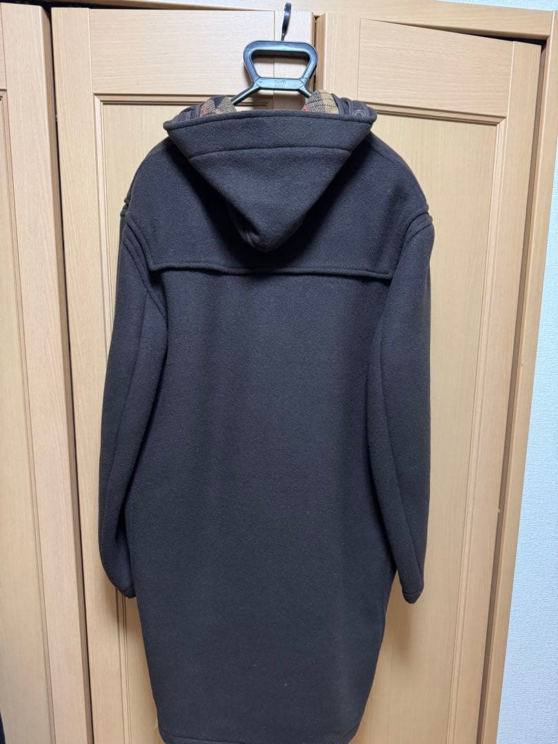 ダークブラウン ダッフルコート フード付き