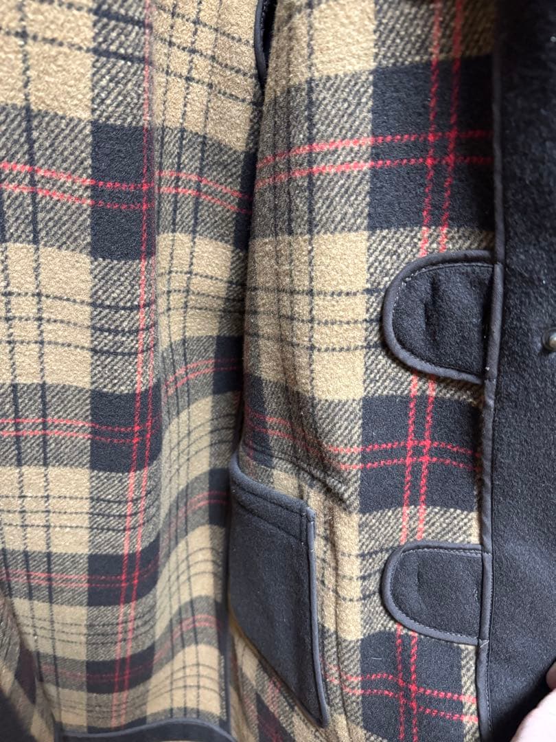 ダークブラウン ダッフルコート フード付き