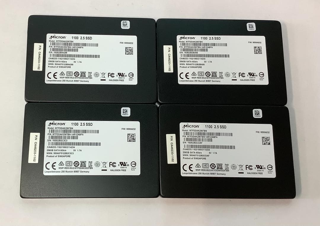 ②-W704-Micron SATA 256GB 2.5インチ SSD 4点