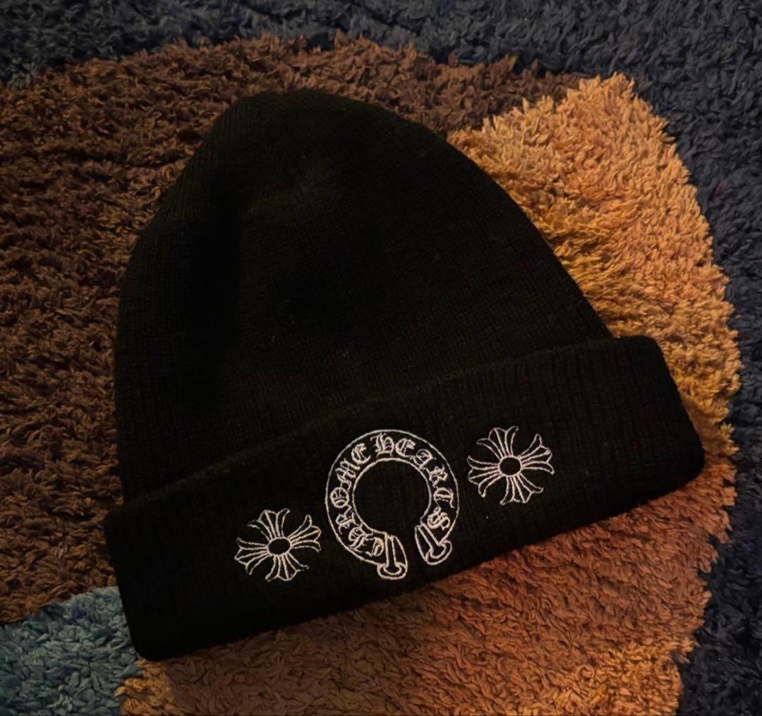 クロムハーツ CHROME HEARTS ニットキャップ ホースシュー ブラック