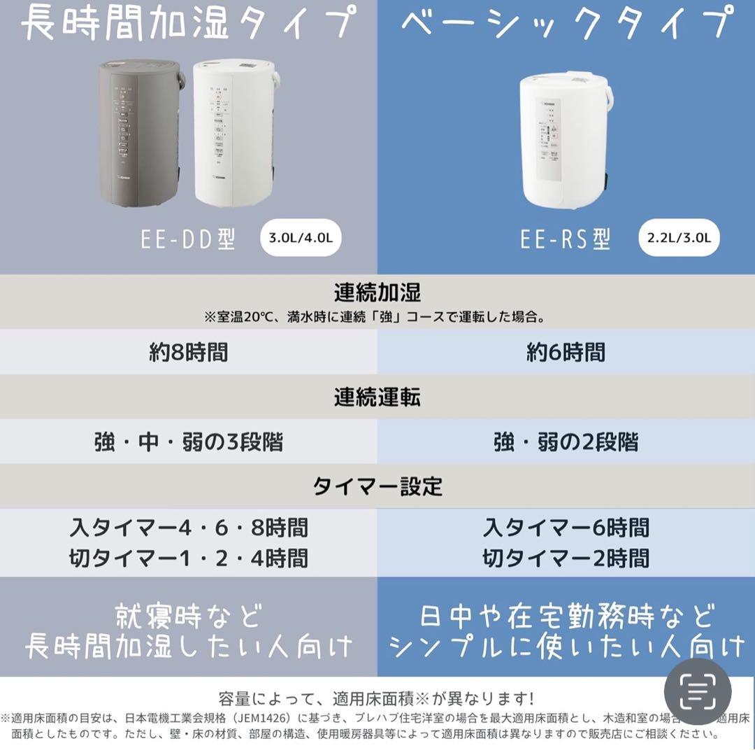 新品☆未使用☆1年保証付 象印マホービンEE-DD35-WA スチーム式加湿器