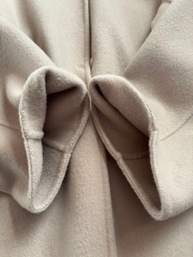 【クリーニング済】souple wool ダブルフェイスノーカラーコート