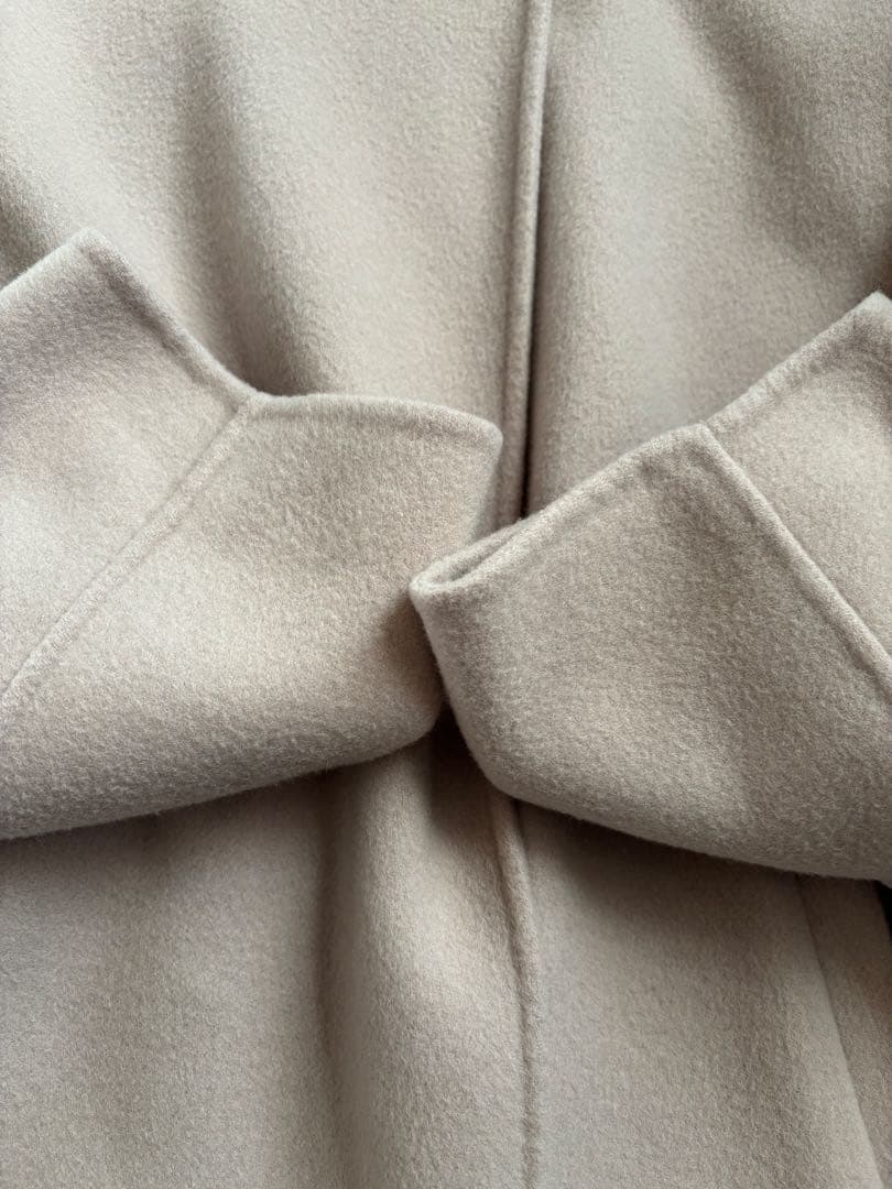 【クリーニング済】souple wool ダブルフェイスノーカラーコート