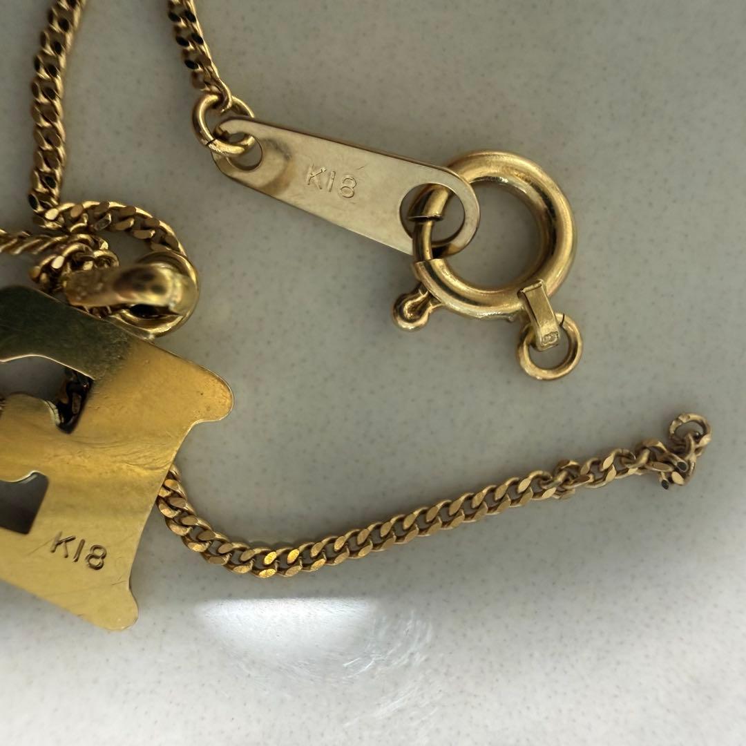 【訳あり】K18 イニシャル E ネックレス 2.2g 50cm 18金 地金