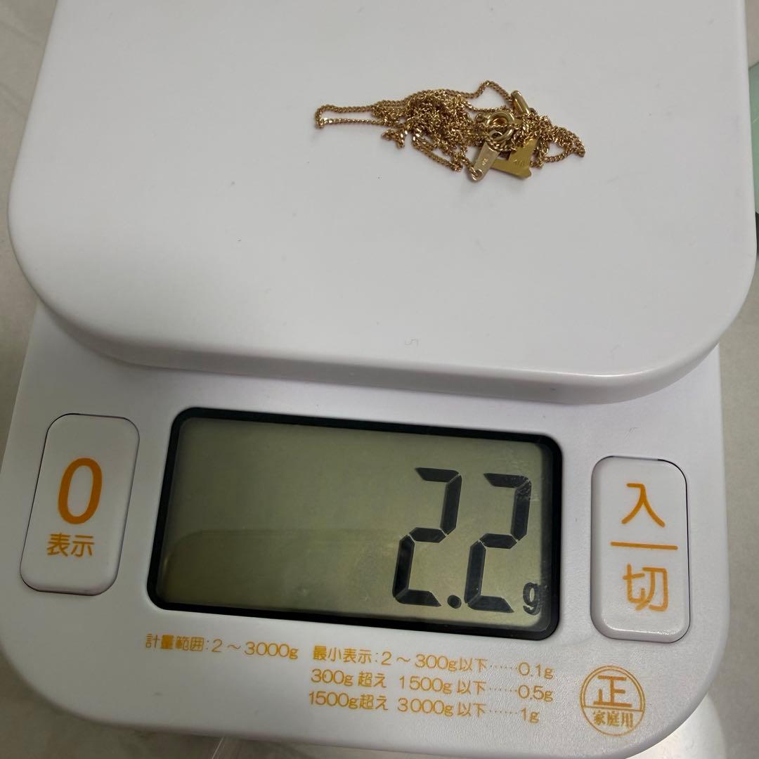 【訳あり】K18 イニシャル E ネックレス 2.2g 50cm 18金 地金