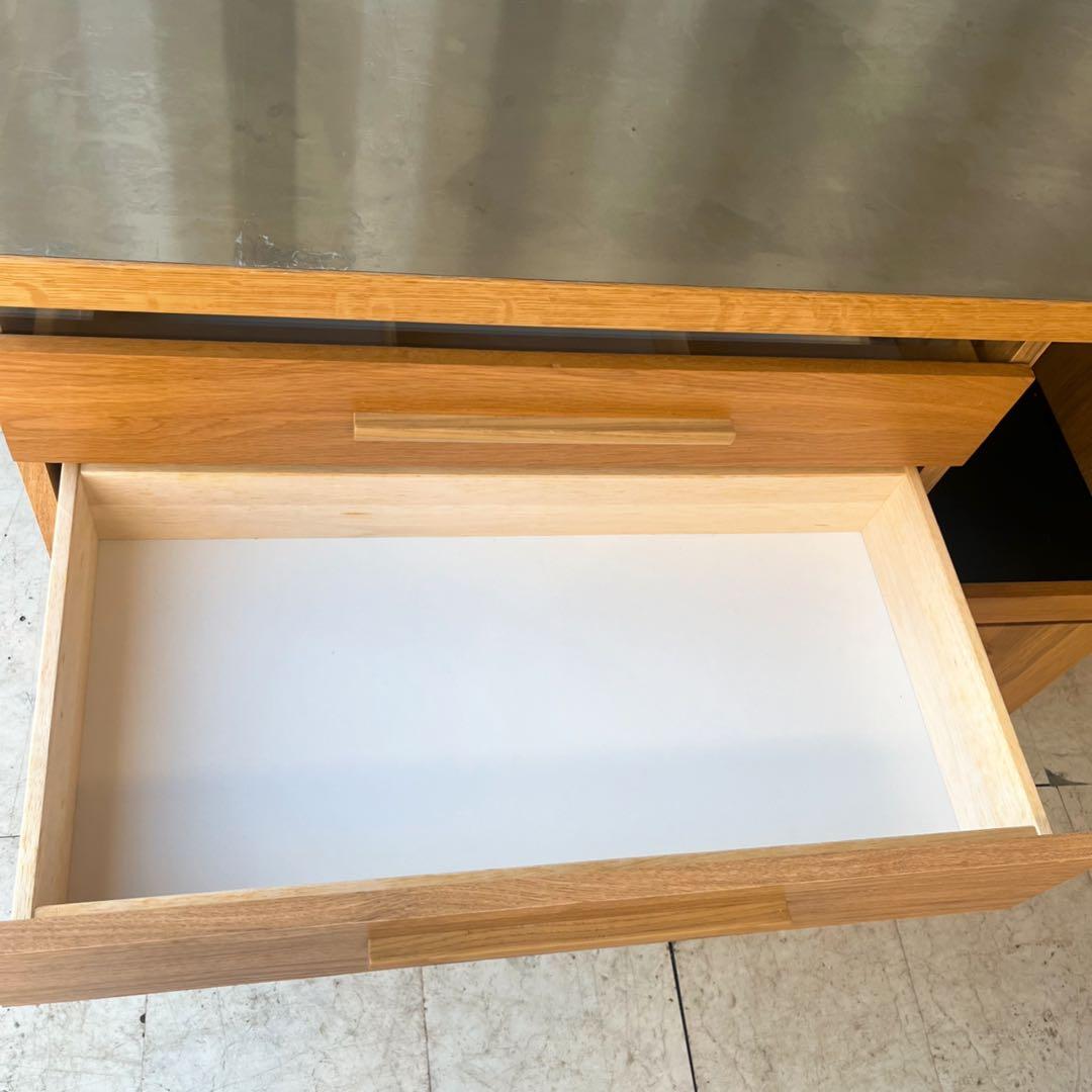 取付無料！東馬 大川家具 OCTA120 北欧風天然木キッチンカウンター