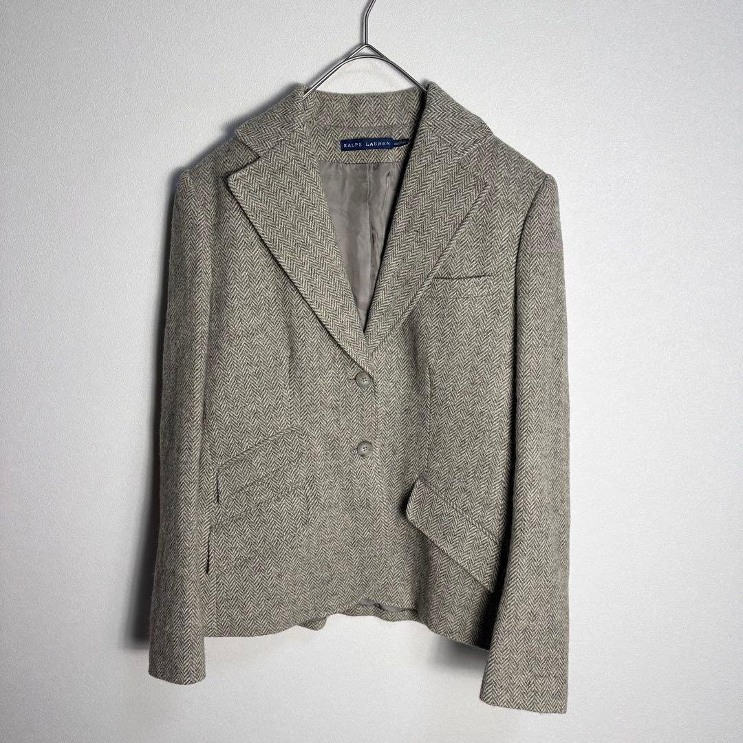 【エルボーパッチ】ラルフローレン　テーラードジャケット　アルパカ混　ヘリンボーン