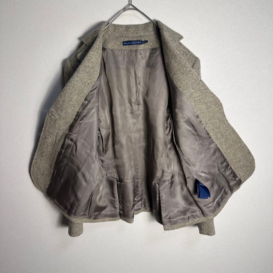 【エルボーパッチ】ラルフローレン　テーラードジャケット　アルパカ混　ヘリンボーン