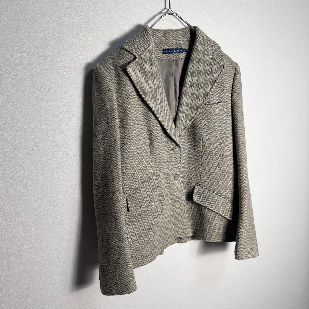 【エルボーパッチ】ラルフローレン　テーラードジャケット　アルパカ混　ヘリンボーン