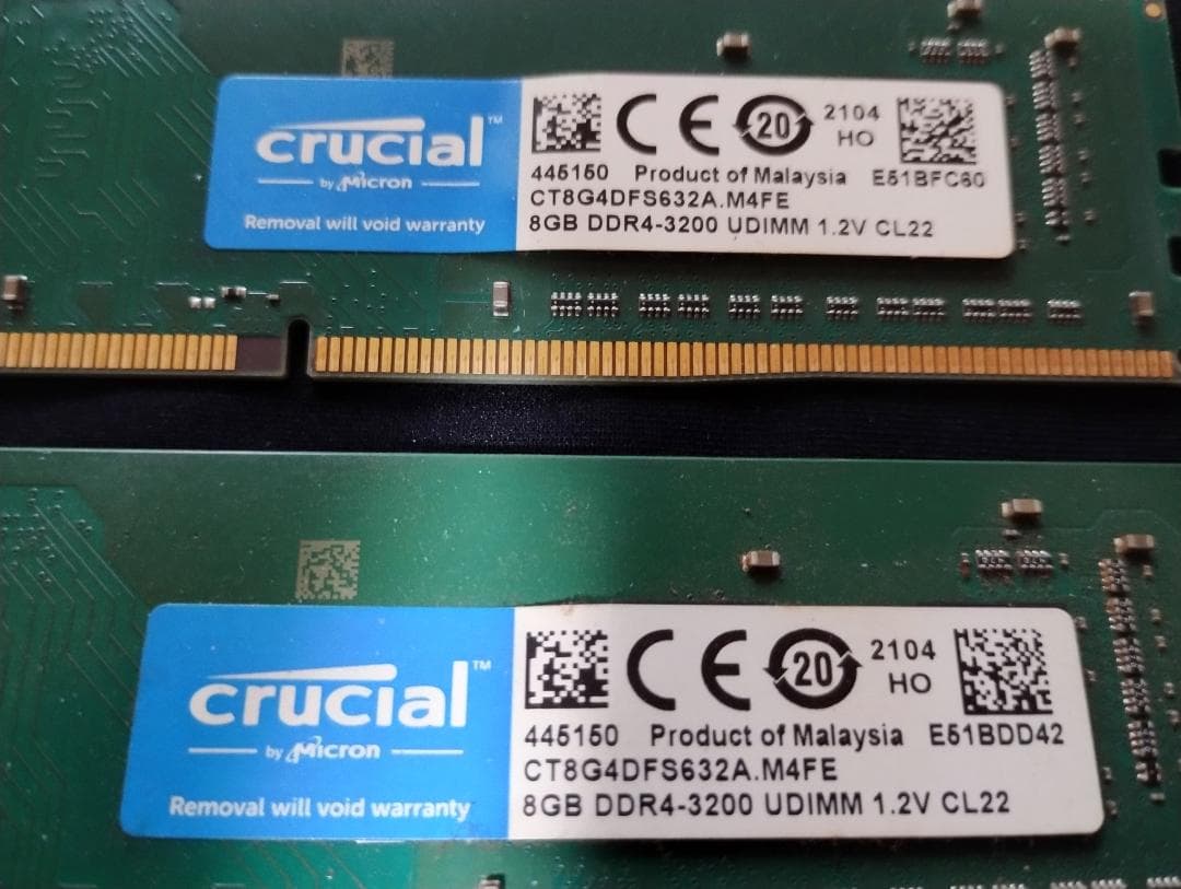 Crucial 8GB DDR4-3200 メモリ 4枚セット