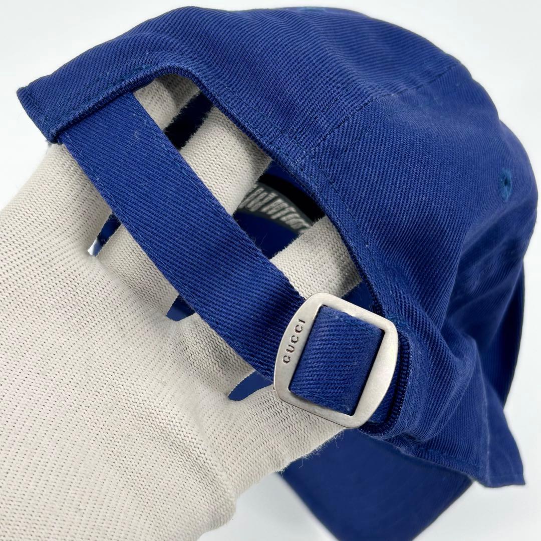 美品✨グッチ キャップ ヤンキース 刺繍 MLB ネイビー