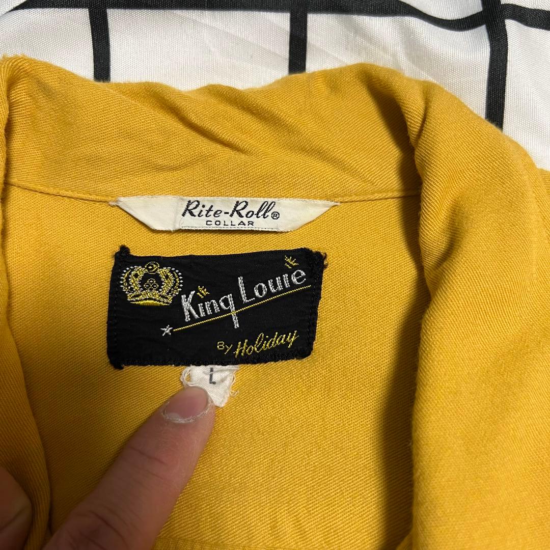 50s king louis 黒タグ ボーリングシャツ レーヨン