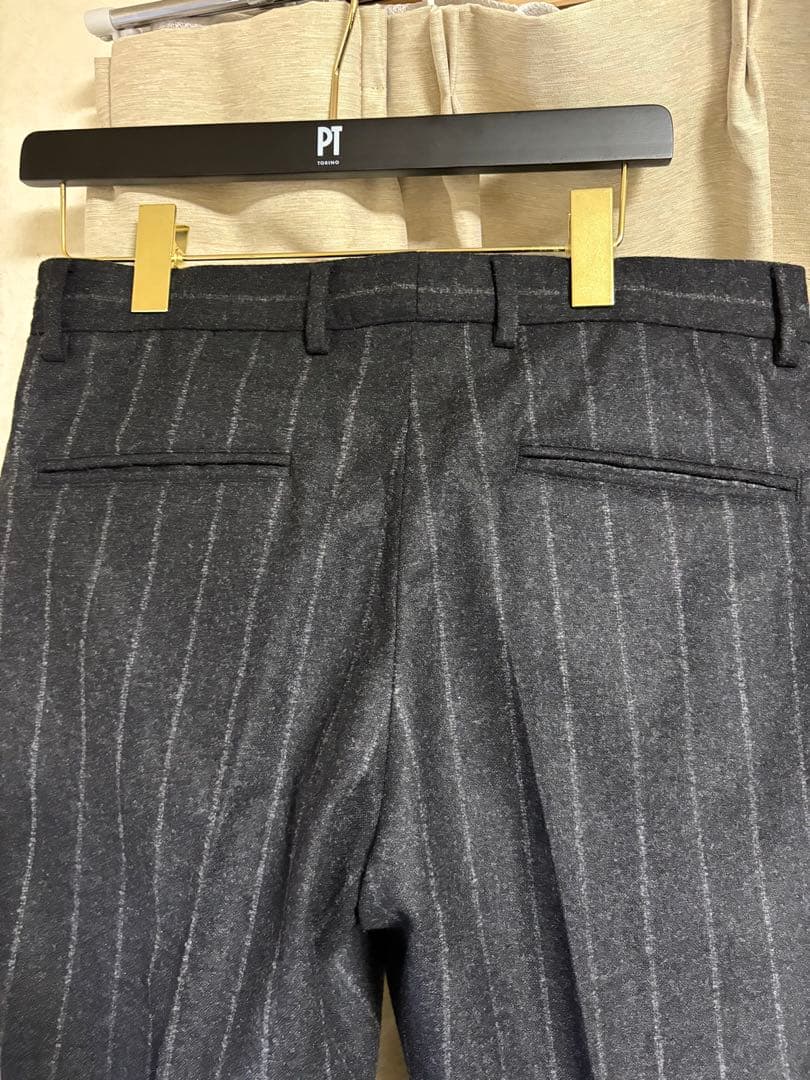 giabsarchivio ウォッシャブルウールライトフランネルパンツ48グレー