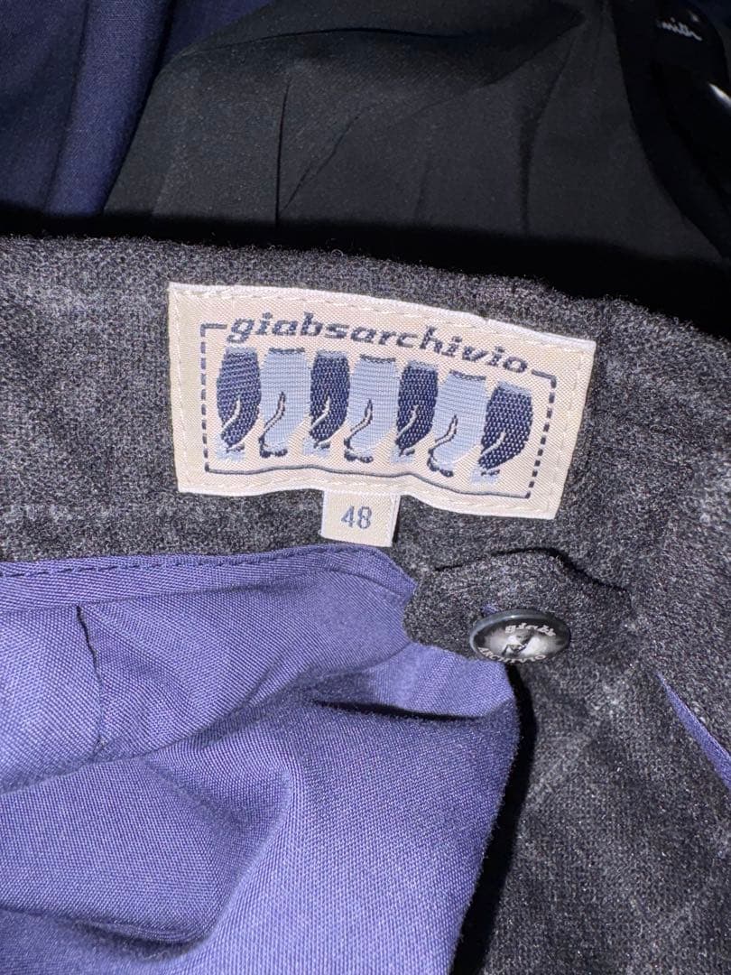 giabsarchivio ウォッシャブルウールライトフランネルパンツ48グレー