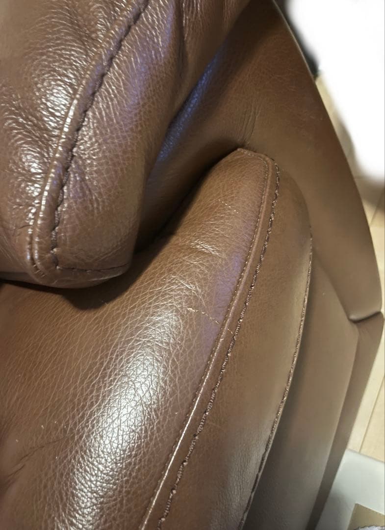 《送料込》美品　ナツッジ社　本革　３人掛けソファ