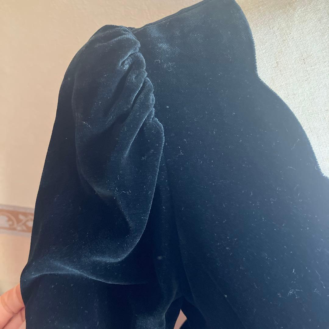 ローラアシュレイ　黒いベルベットロングワンピース　日本製　卒業式　入学式