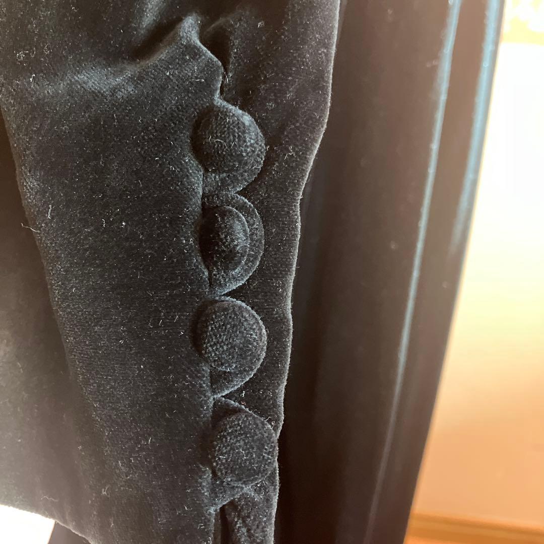 ローラアシュレイ　黒いベルベットロングワンピース　日本製　卒業式　入学式