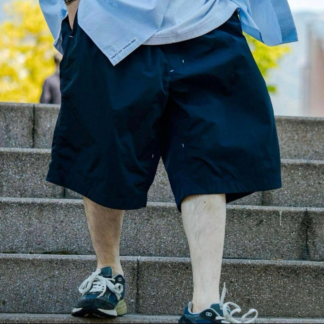 カール様 新品 32 M〜L相当 ナナミカnanamica ウインドショーツ 紺