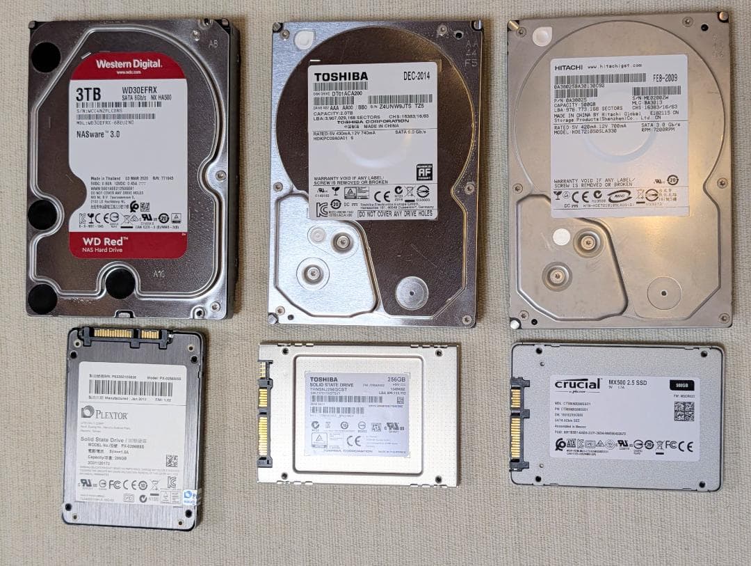 SSD×3　HDD×3　HDDケース