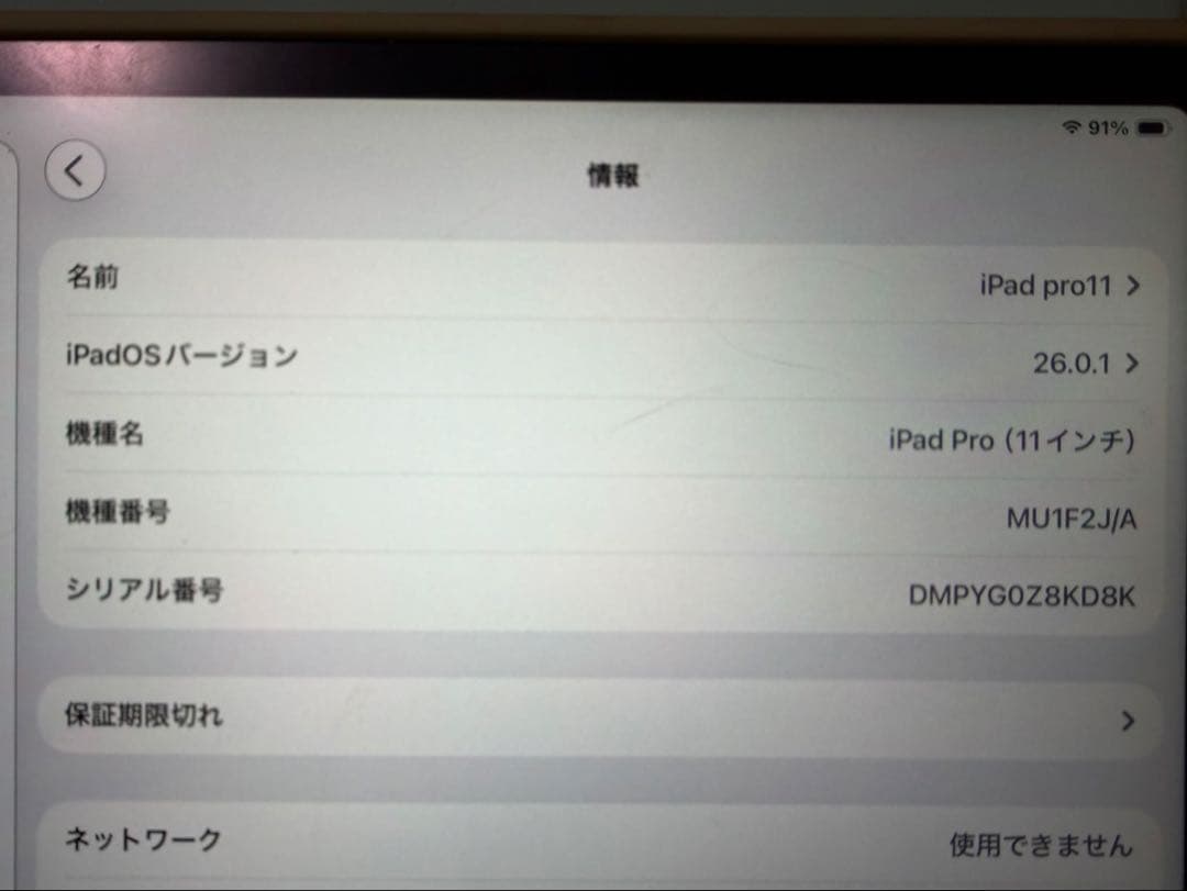 Apple iPad Pro (11インチ)スペースグレー 本体