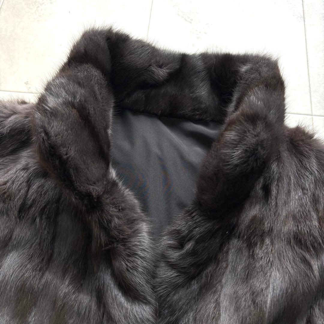 【豪華】バルマン ロシアンリス リバーシブルコート シルク グレージュ 15号