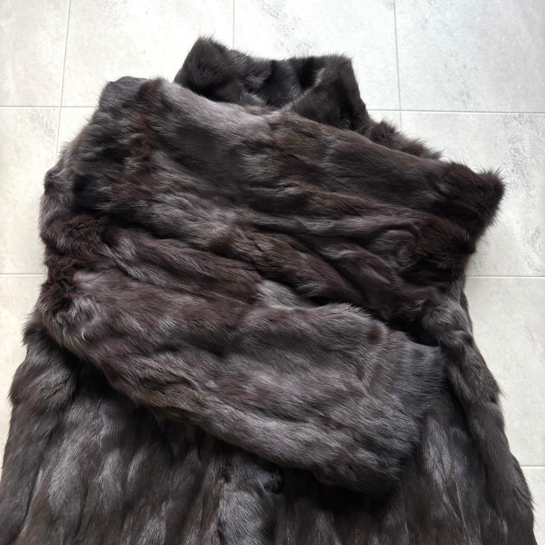 【豪華】バルマン ロシアンリス リバーシブルコート シルク グレージュ 15号