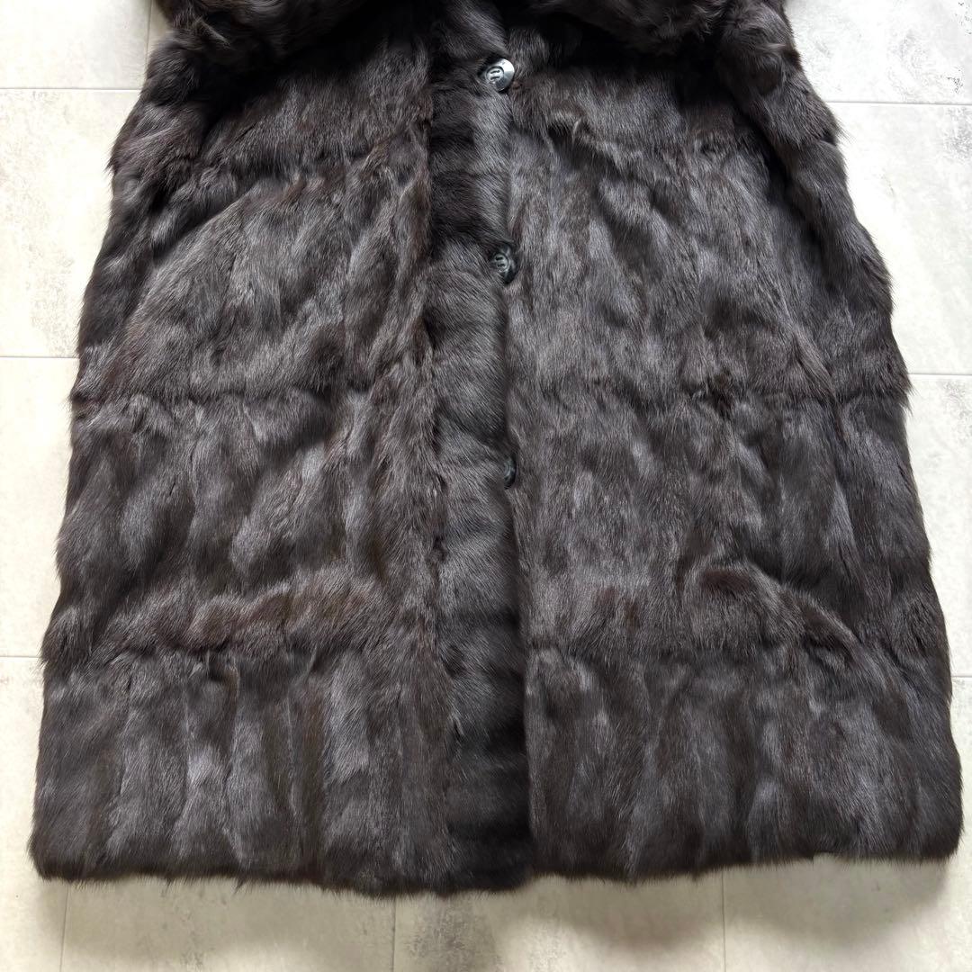 【豪華】バルマン ロシアンリス リバーシブルコート シルク グレージュ 15号