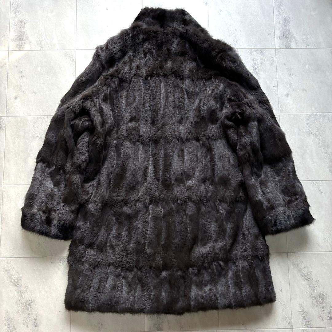 【豪華】バルマン ロシアンリス リバーシブルコート シルク グレージュ 15号