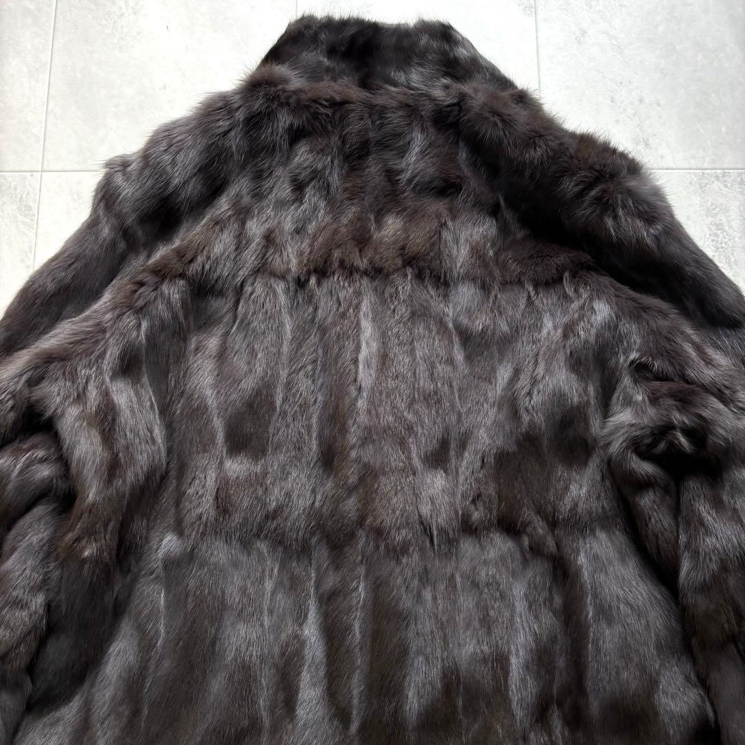 【豪華】バルマン ロシアンリス リバーシブルコート シルク グレージュ 15号