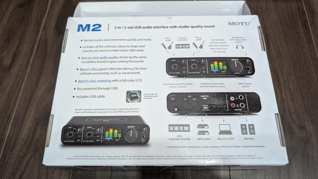 MOTU M2 2イン/2アウト USBオーディオインターフェイス