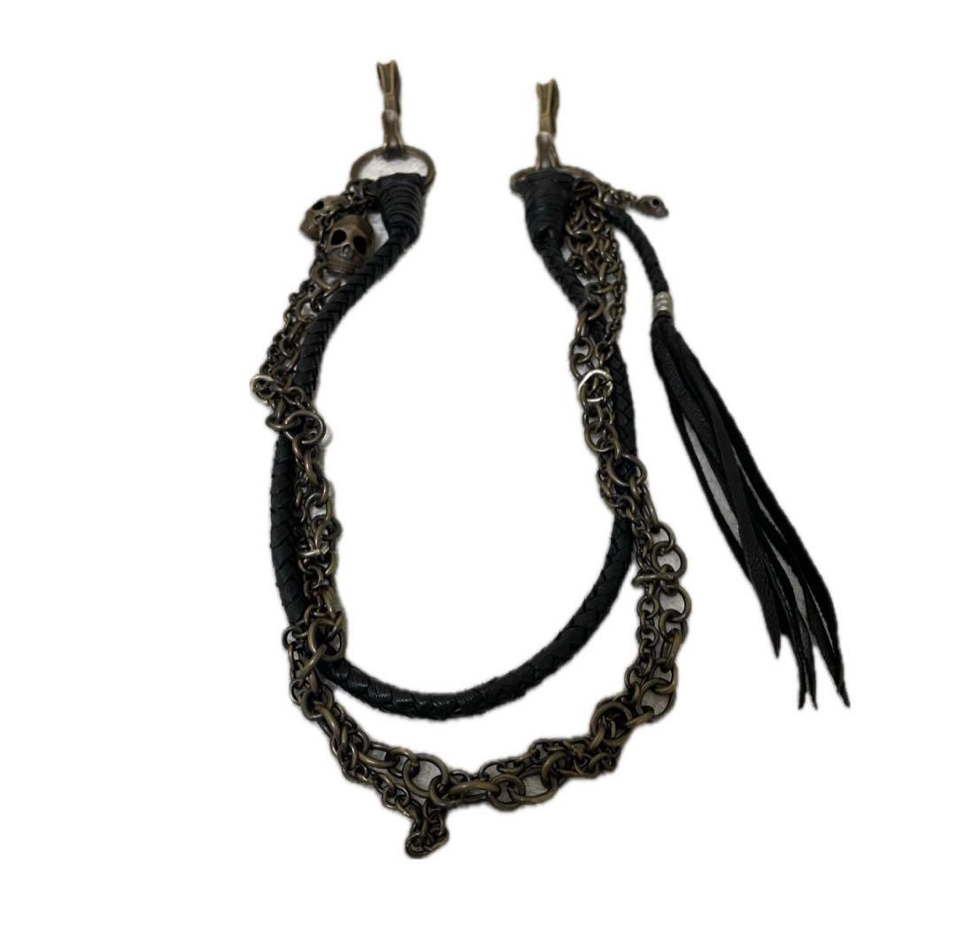kmrii skull lether wallet chain 超希少