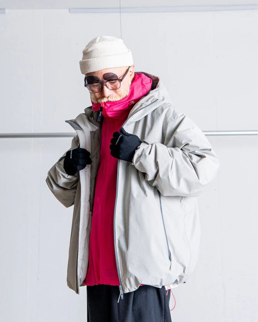 ES.1 3layer ダウンフードジャケット エスアイ ベスト ナイロン S