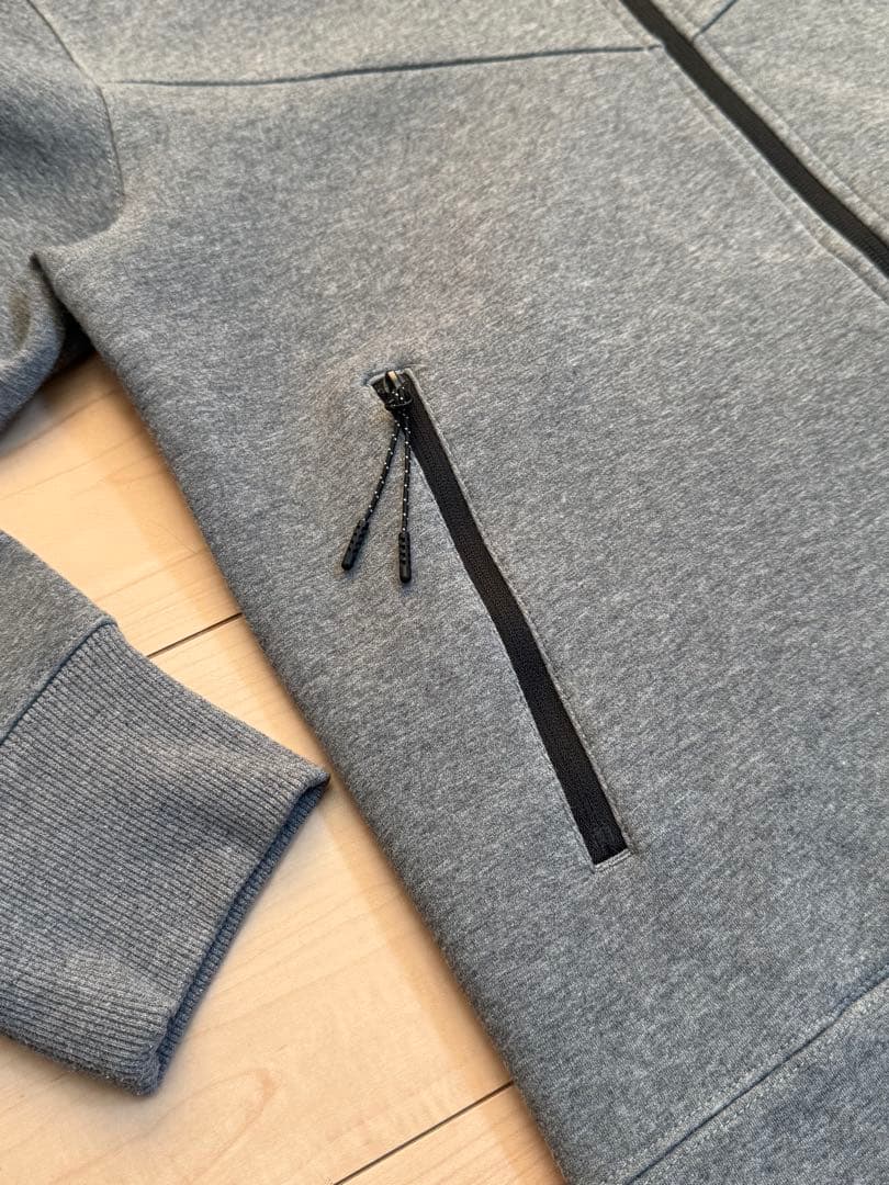 NEW ERAダンボールニット素材　グレー ジャージ上下セット フード付き