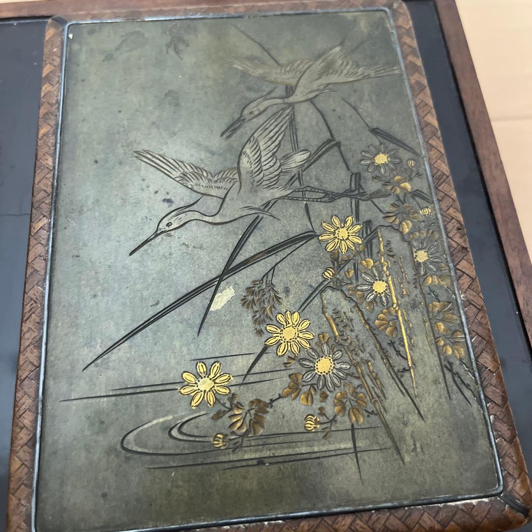 三つ揃煙草具　銀製　彫刻　共箱　銀煙草セット　莨道具