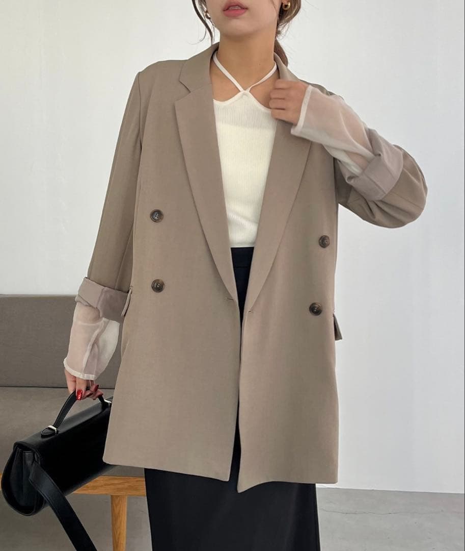 【CAPRICIEUX LE'MAGE】Wテーラージャケット/グレージュ