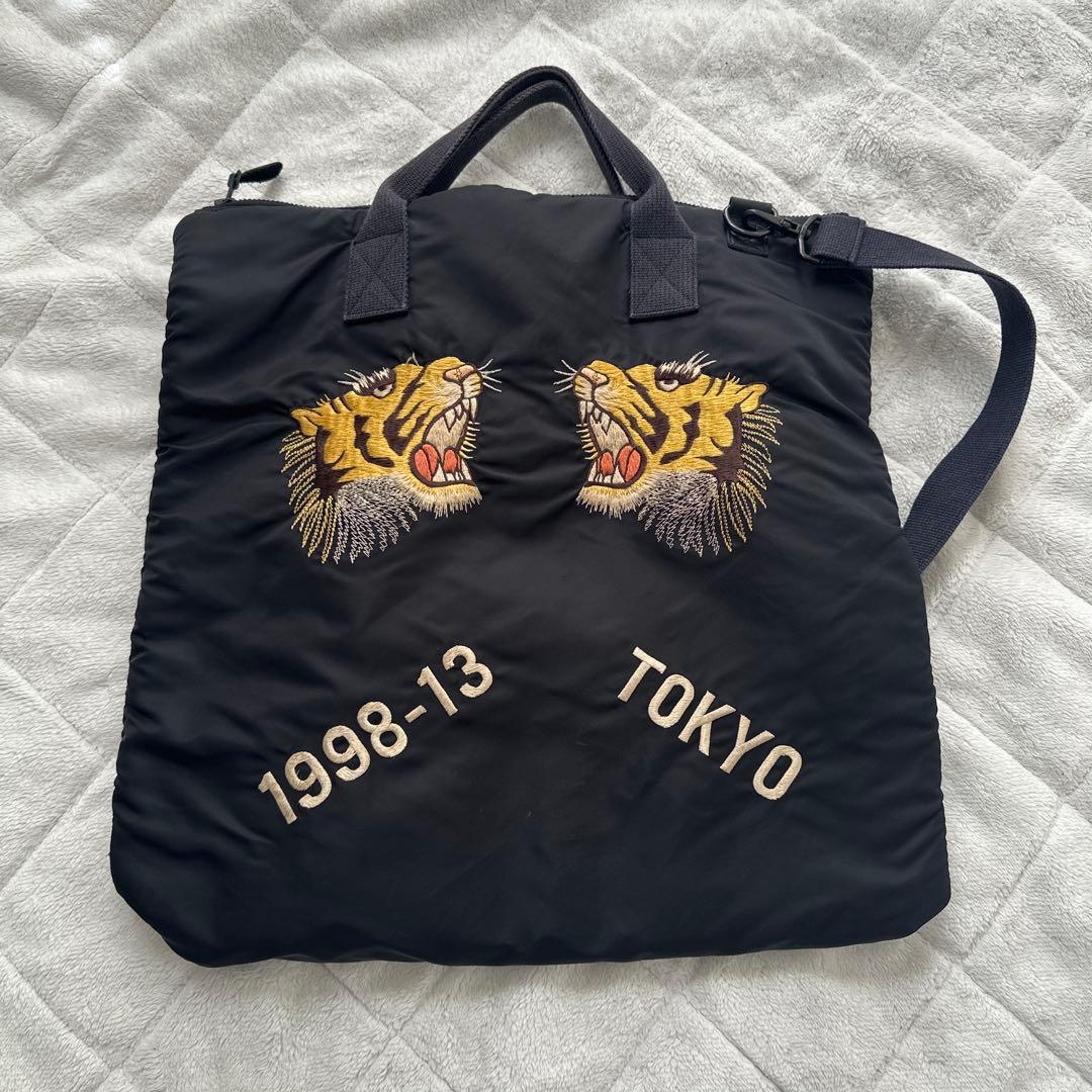 TAILOR TOYO×BEAMS BOY ヘルメットバッグ　虎　刺繍 2way