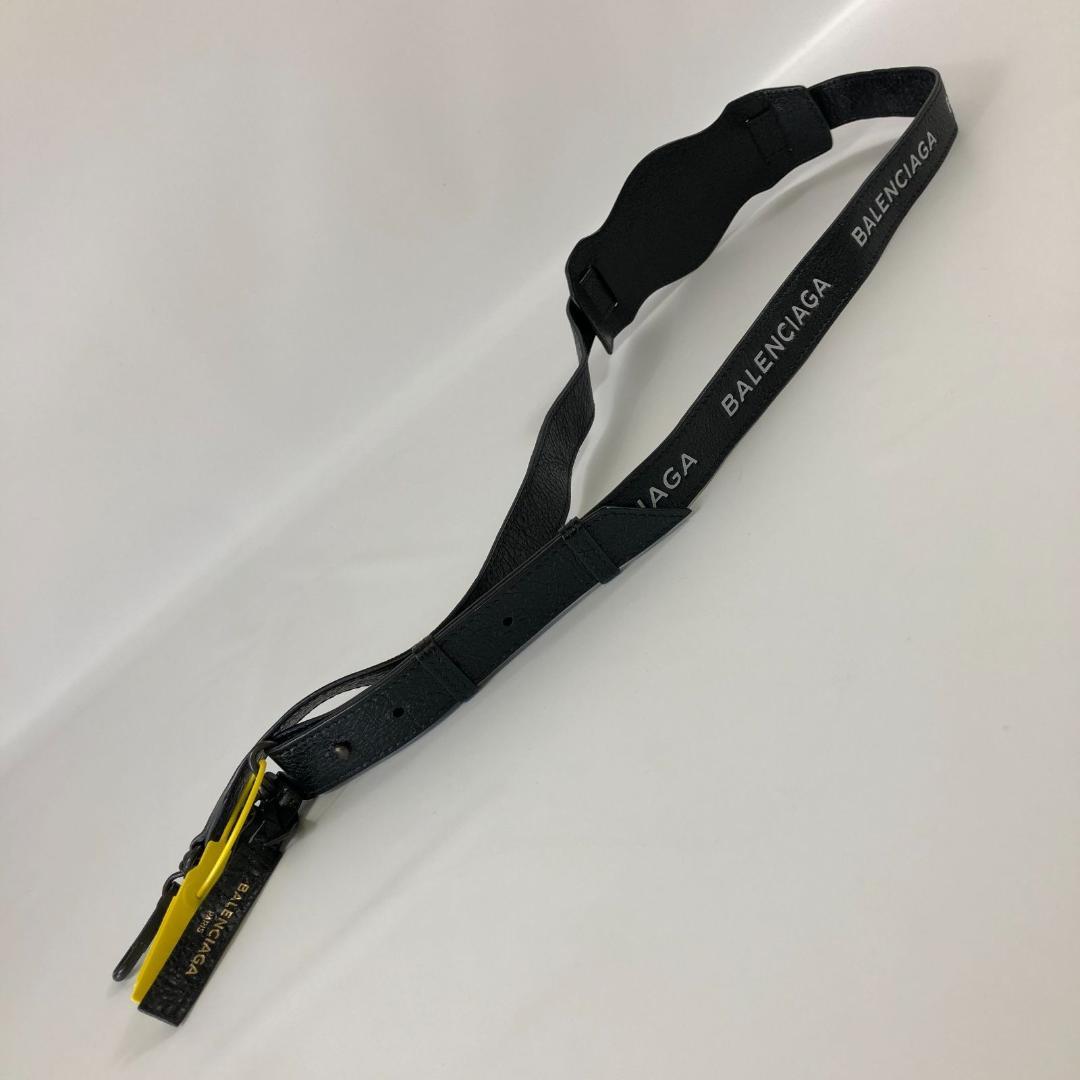 極美品 バレンシアガ ランヤード ロゴプリント レザー クラシックストラップ