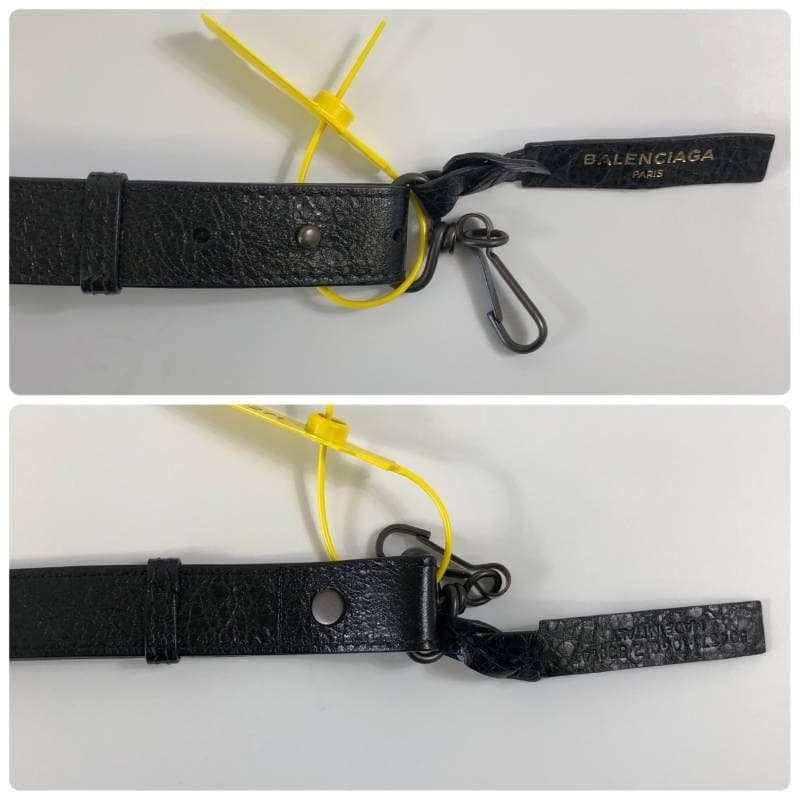 極美品 バレンシアガ ランヤード ロゴプリント レザー クラシックストラップ