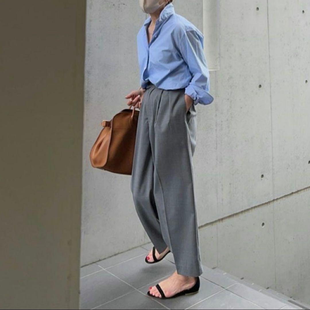 JULYNINE　グレイスグレイ　タックパンツ　グレー　日本製　Ｍ