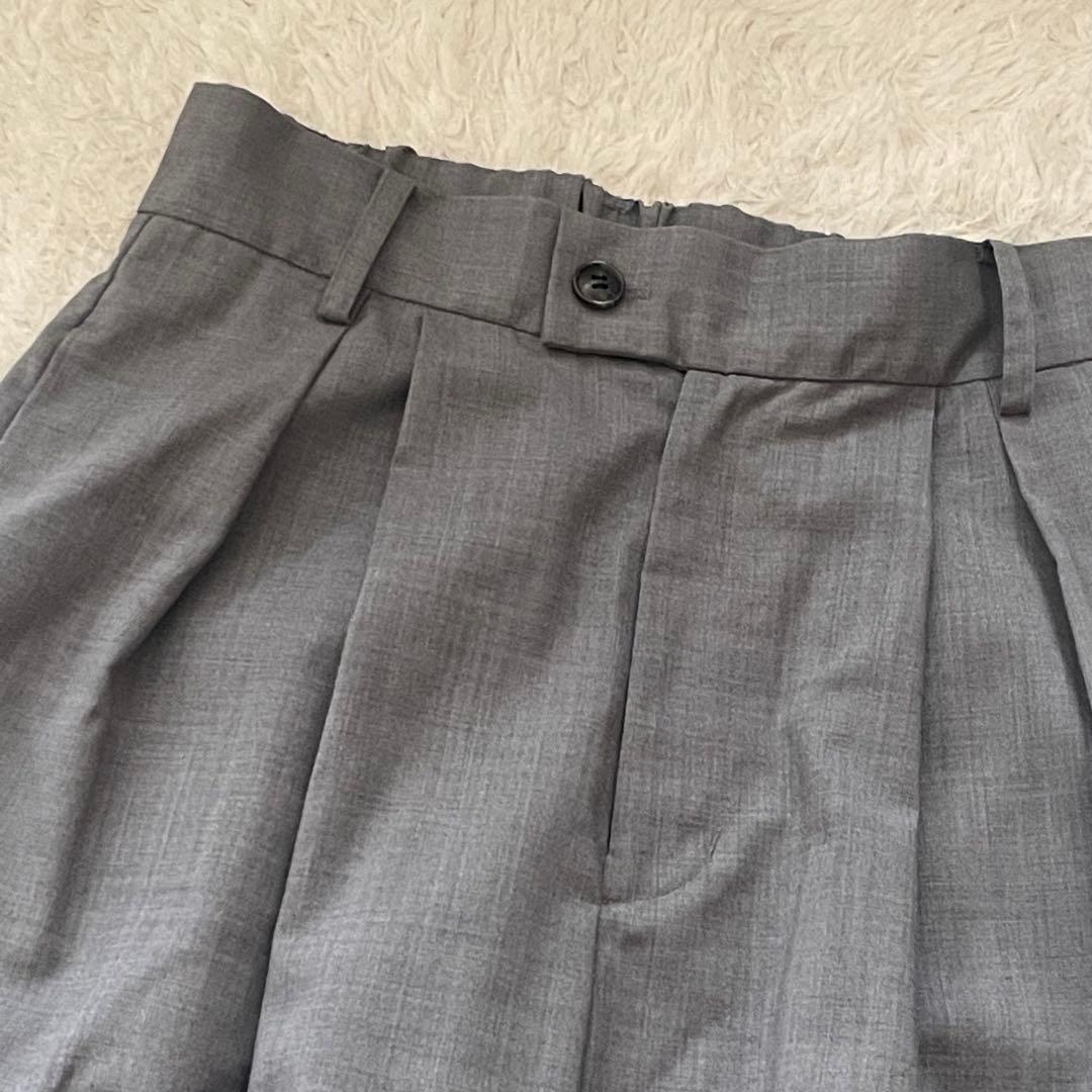 JULYNINE　グレイスグレイ　タックパンツ　グレー　日本製　Ｍ
