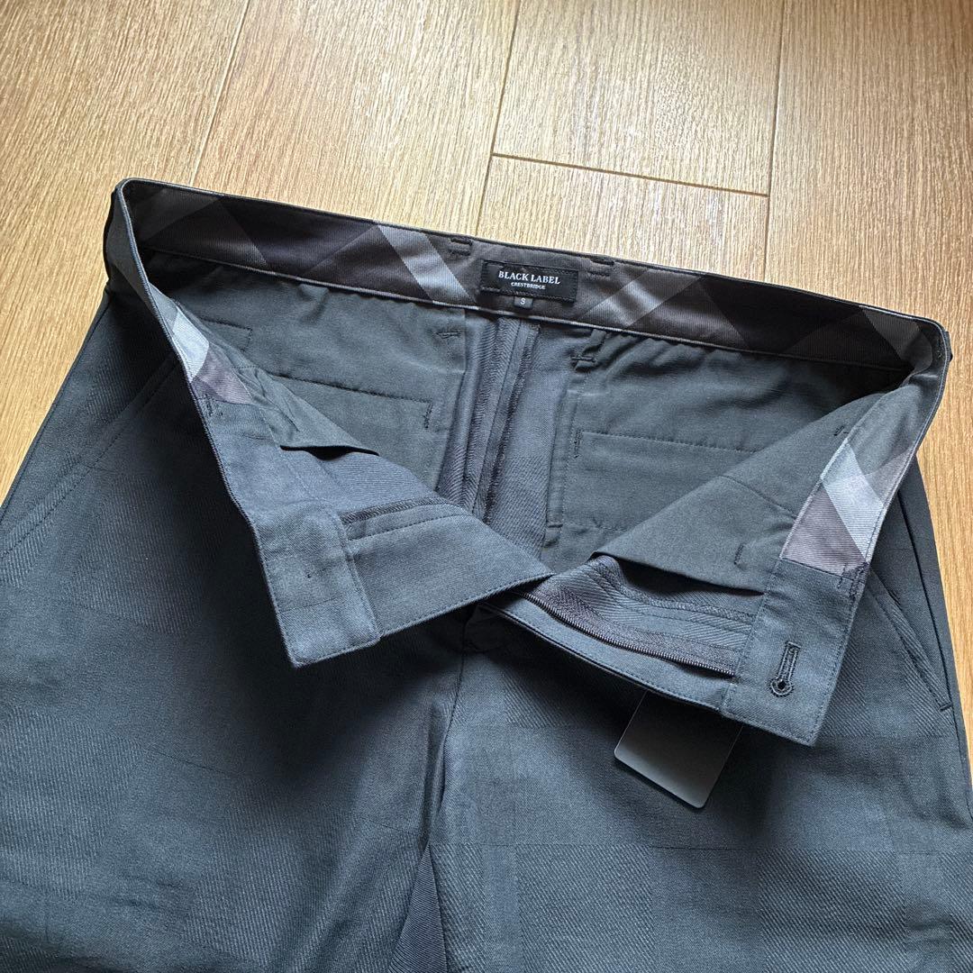 【未使用品】ブラックレーベルクレストブリッジ チェック スラックス ブラック S