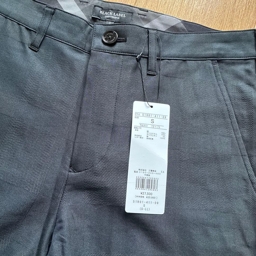 【未使用品】ブラックレーベルクレストブリッジ チェック スラックス ブラック S