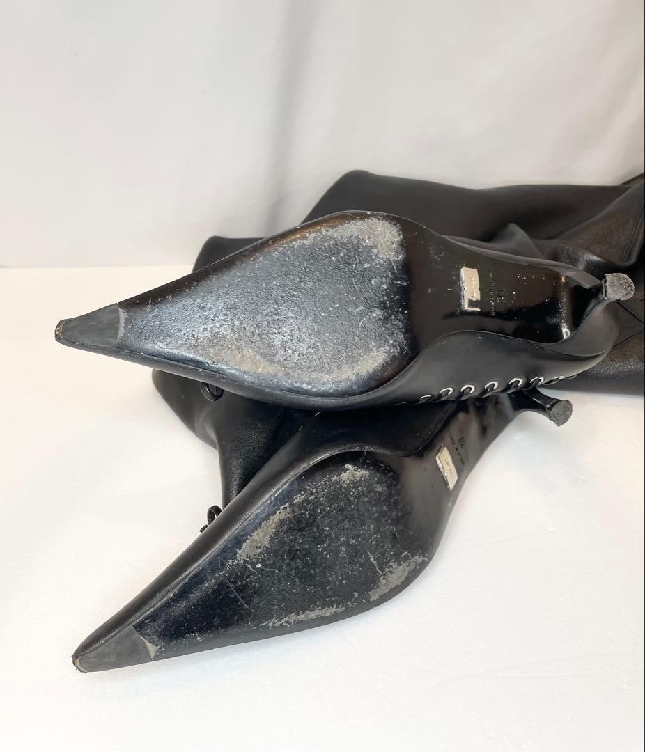 ALL-IN ブラック Level サイハイ ソフトレザー ロングブーツ