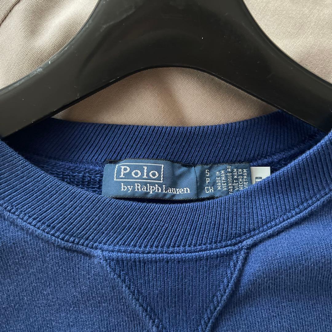 【備品】POLOネイビー ロゴ刺繍 クルーネック トレーナー