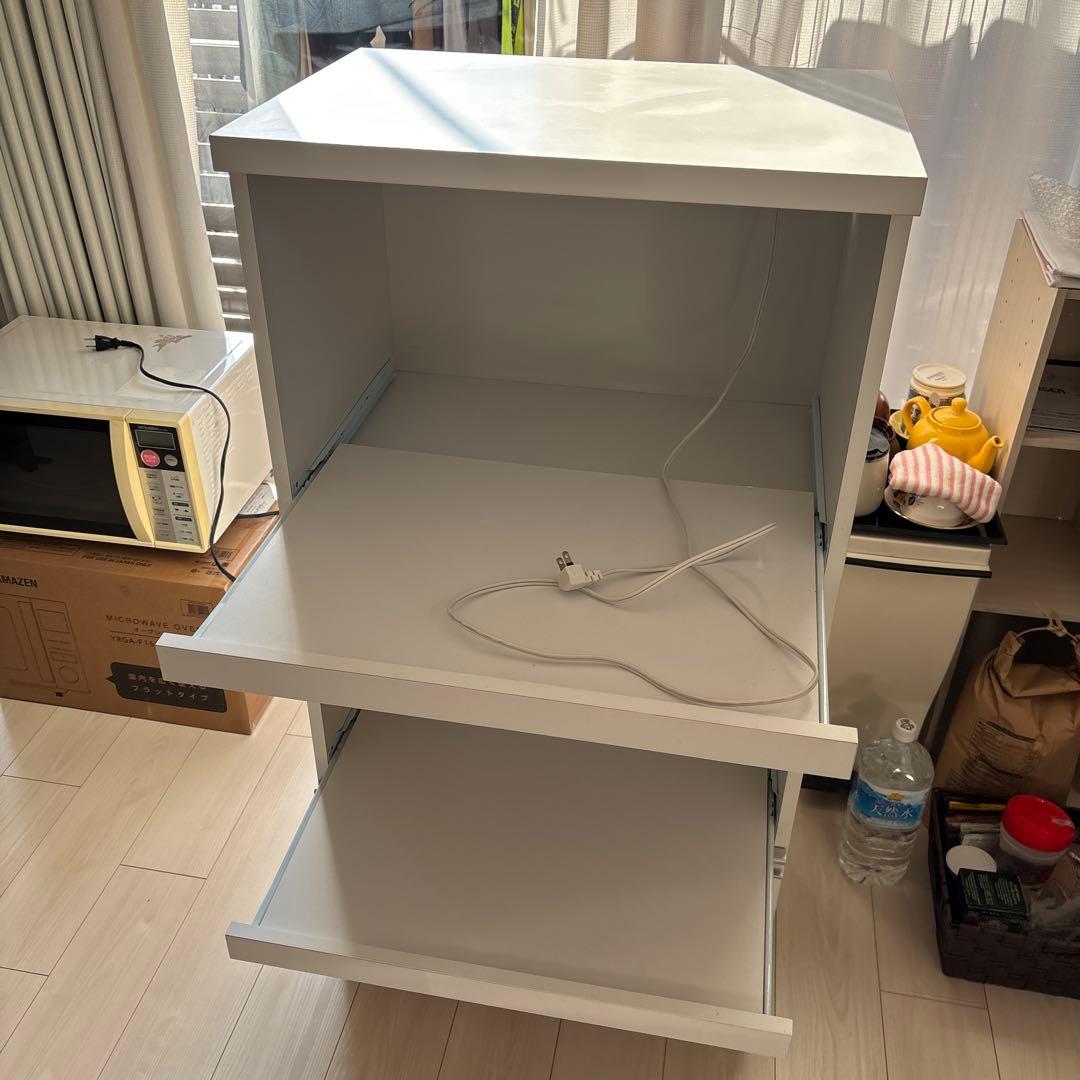 レンジ台　レンジボード　コンセント付き　ホワイト　幅60cm