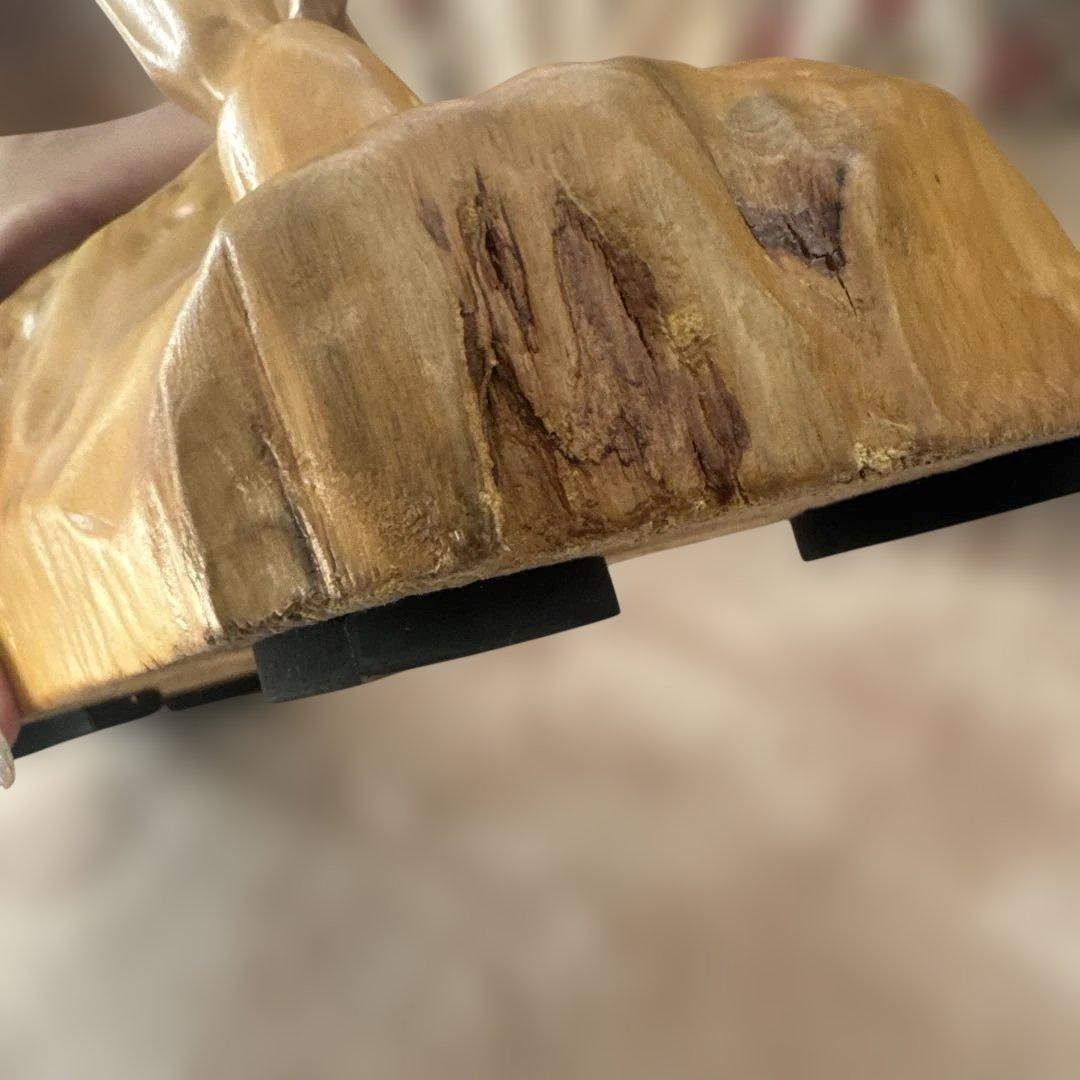 レトロ 木製 馬 ウッド オブジェ ホース 木彫り