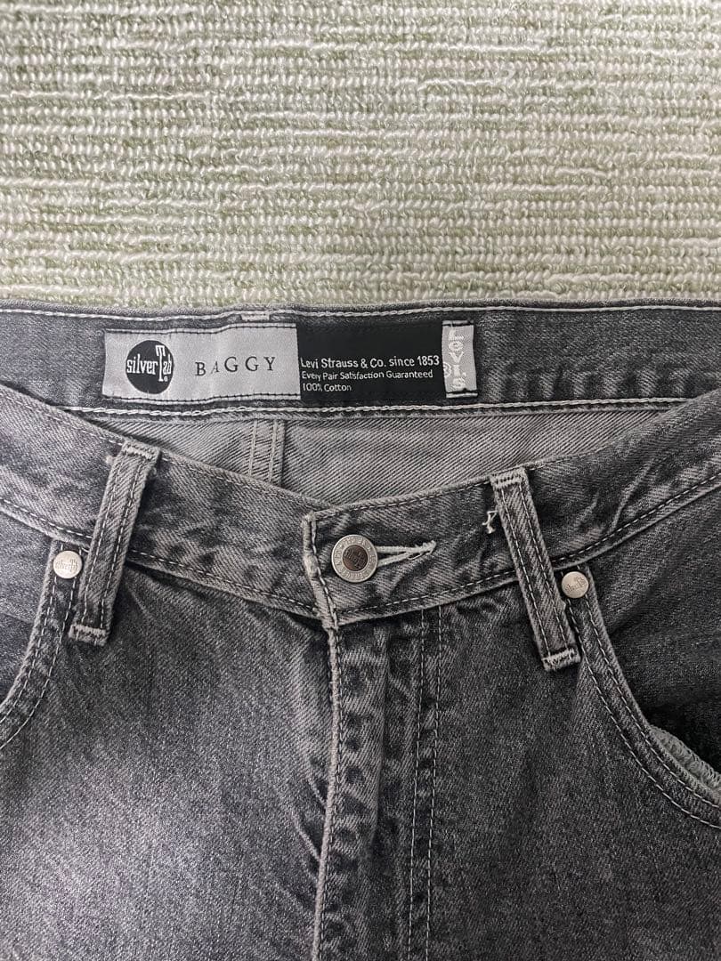 Levi's シルバータブ バギー グレー ブラックw34 l30