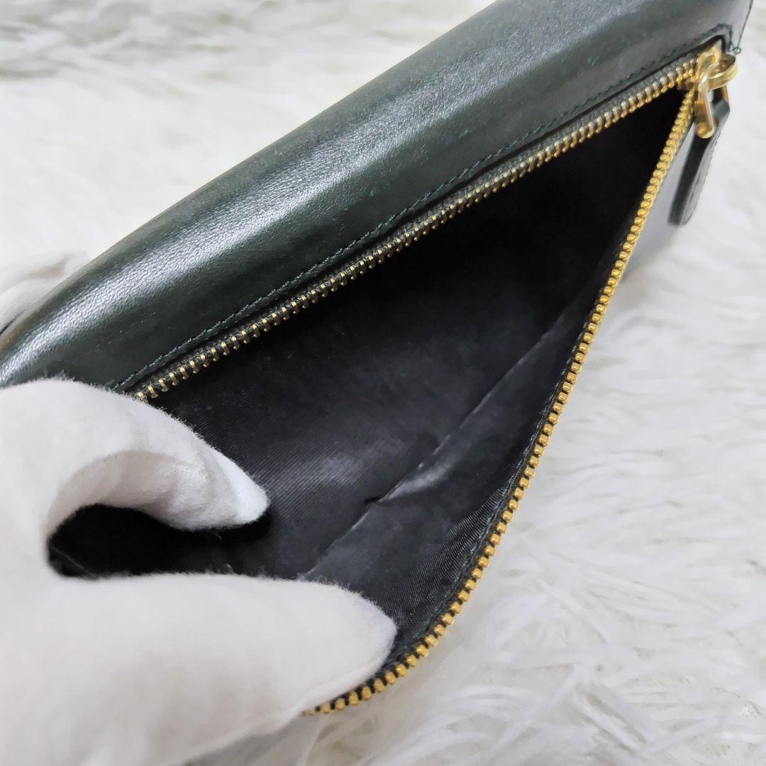 レア美品✨プラダ◇バイカラーフラップ長財布　ソフトカーフゴールド金具黒緑ベージュ