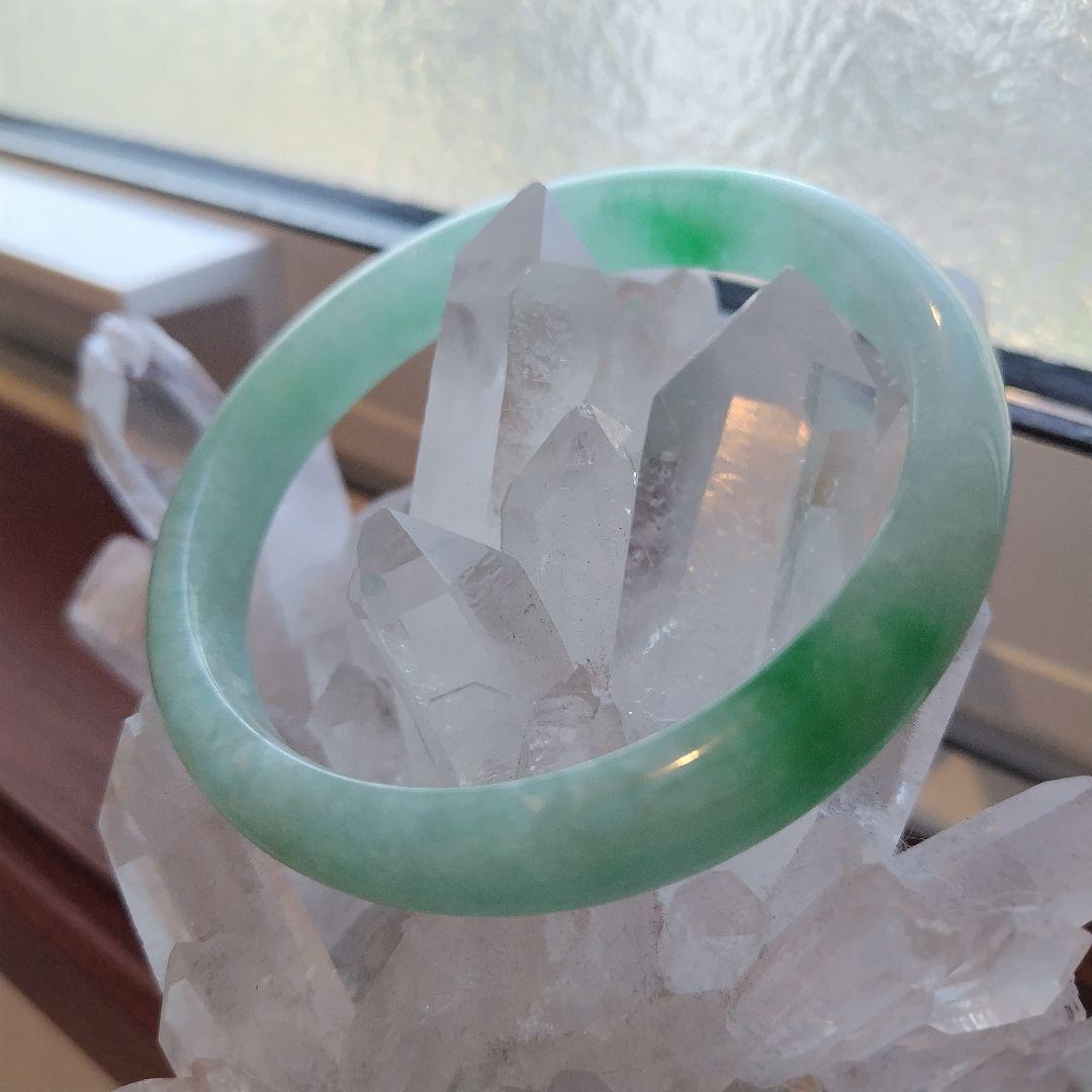 【返品、交換不可】ミャンマー 翡翠 バングル A貨 約64mm 大きいサイズ